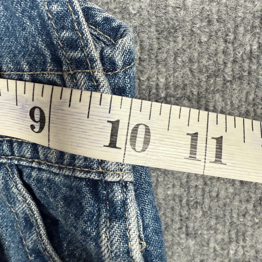 Vtg Y2K Oshkosh Baby 0-3 Overall Shorts Denim‎ Carpenter Style Shortalls Blue
